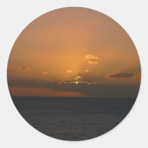 Sun Behind Clouds II Seascape Classic Round Sticker