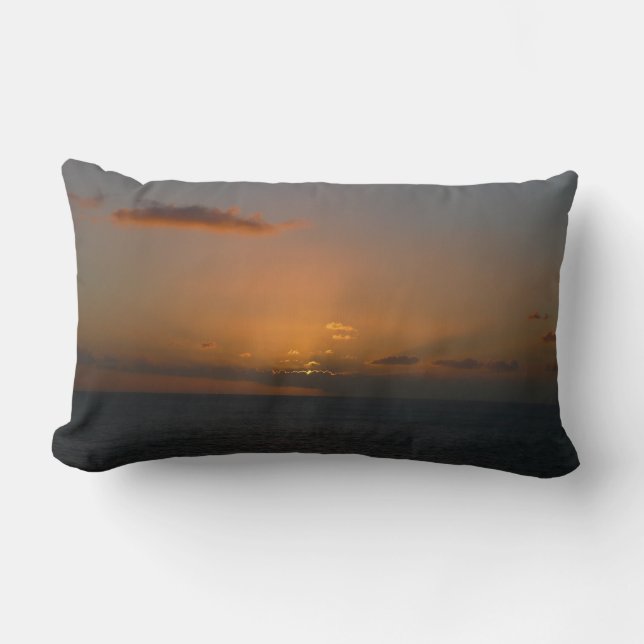 Sun Behind Clouds II Seascape Lumbar Pillow (Front)