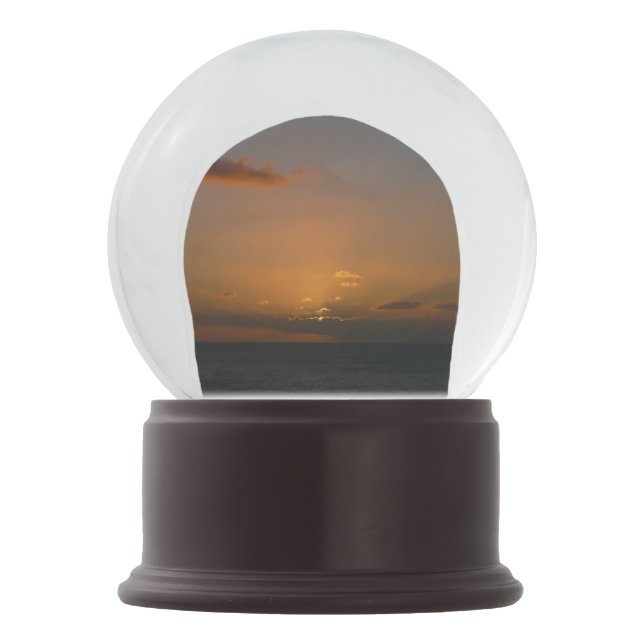 Sun Behind Clouds II Seascape Photography Snow Globe (Front)