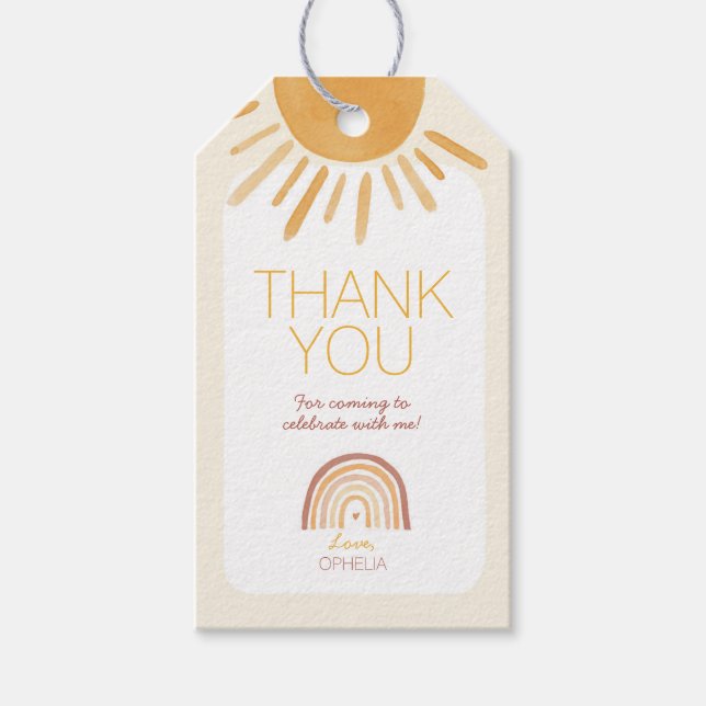 Sun Birthday Favour Tag (Front)