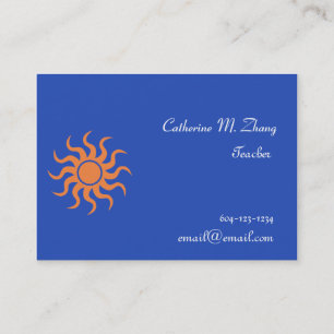 sun, blue business card