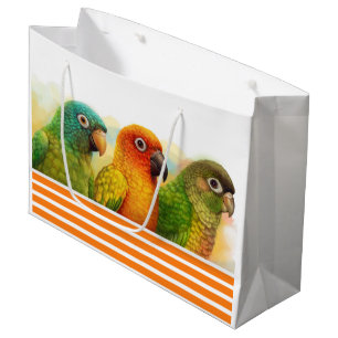 Sun blue-crowned green-cheeked conures large gift bag