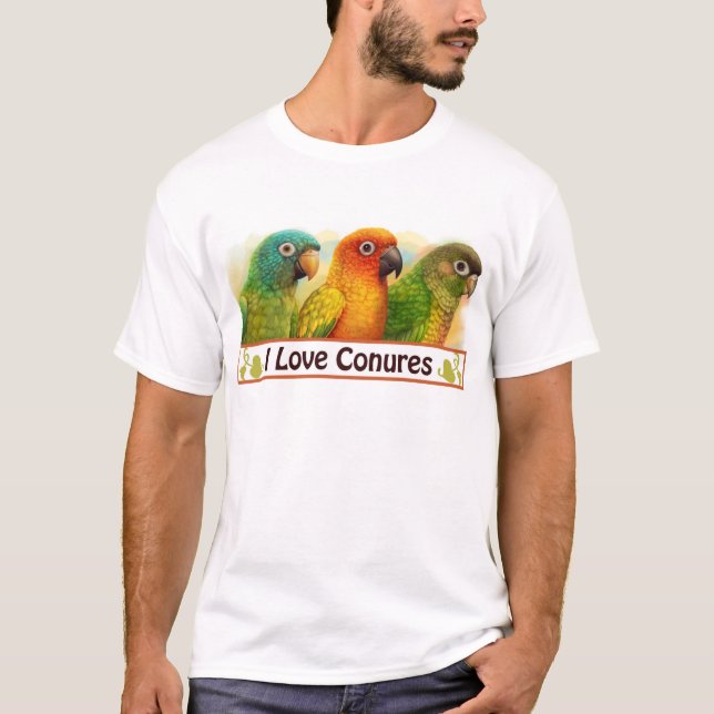 Sun blue-crowned green-cheeked conures T-Shirt (Front)