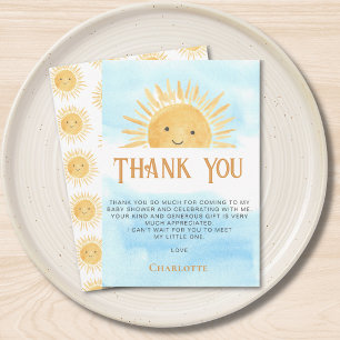 Sun Blue Sky Baby Shower Thank You Card