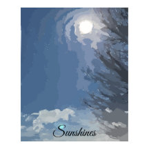 Sun Blue Sky Tree Poster