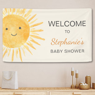 Sun Boho Gender-Neutral Baby Shower Welcome Banner