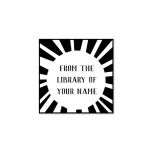 Sun Bookplate Rubber Stamp