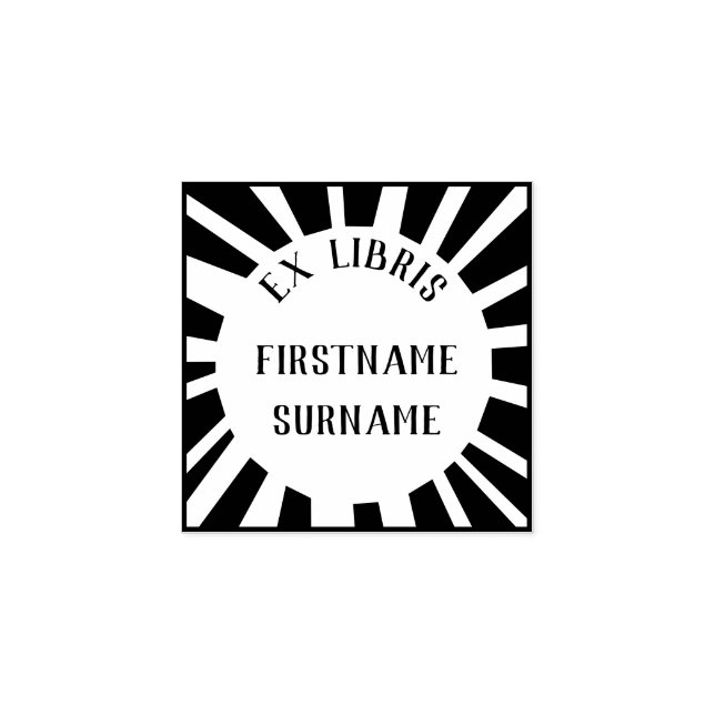 Sun Bookplate Rubber Stamp (Imprint)