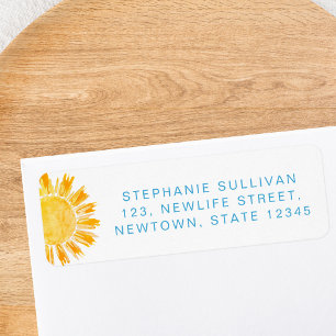 Sun Boys Baby Shower Return Address 
