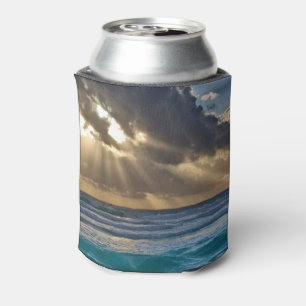 Sun Breaking Through Clouds Over Sea Can Cooler