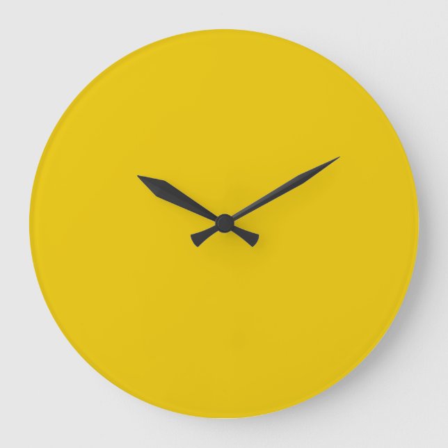 Sun Bright Yellow Solid Trend Colour Background Large Clock (Front)