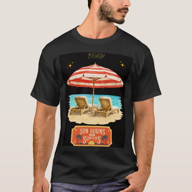 sun burns summer beach  T-Shirt (Front)