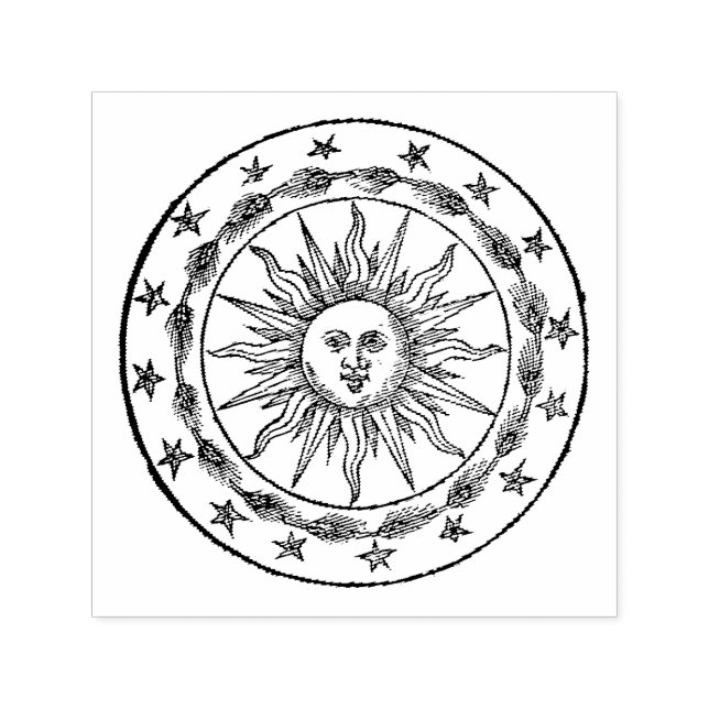 Sun coat of arms. self-inking stamp (Design)