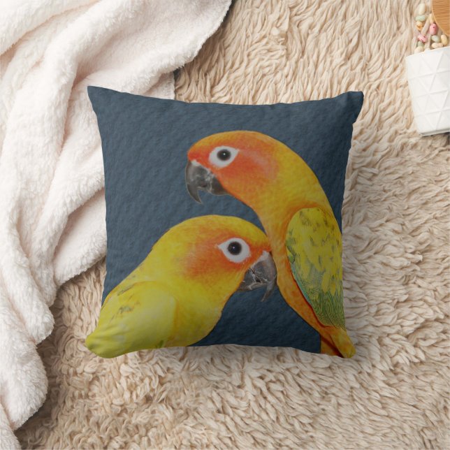 Sun Conure Parrots  Throw Pillow (Blanket)