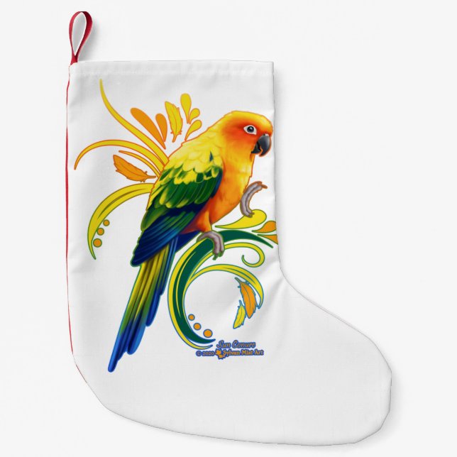 Sun Conure Small Christmas Stocking (Front)