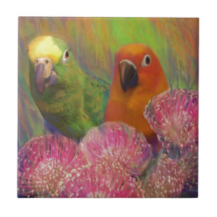 Sun Conures Parrots Tile