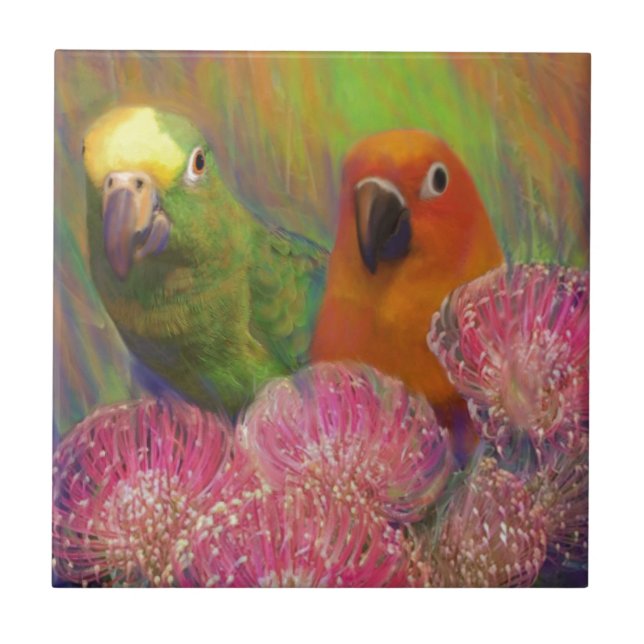 Sun Conures Parrots Tile (Front)