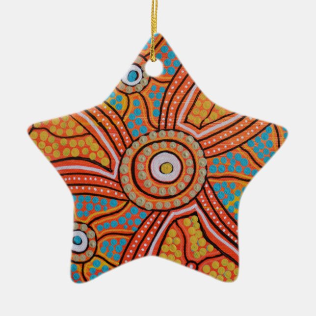 Sun Corroboree Ceramic Ornament (Front)