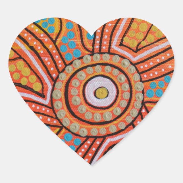 Sun Corroboree Heart Sticker (Front)