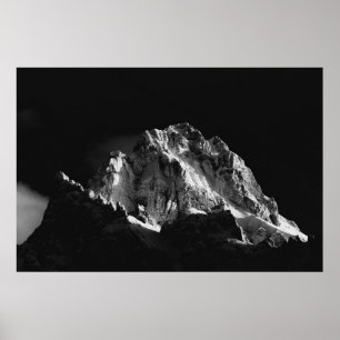 Sun covered mountain poster