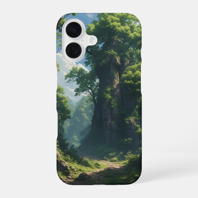 Sun-Dappled Forest Trail iPhone 16 Case (Back)