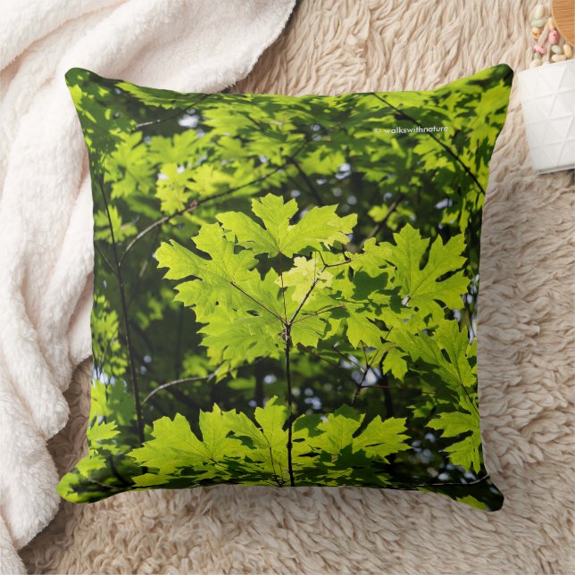 Sun-Dappled Leaves in the Forest Throw Pillow (Blanket)