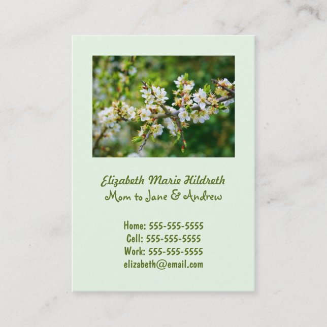 Sun-Dappled Spring Hawthorn Calling Card (Front)