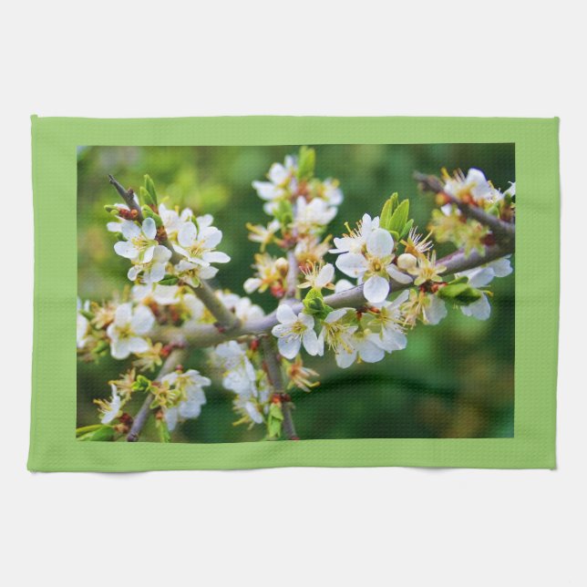 Sun-Dappled Spring Hawthorn Kitchen Towel (Horizontal)