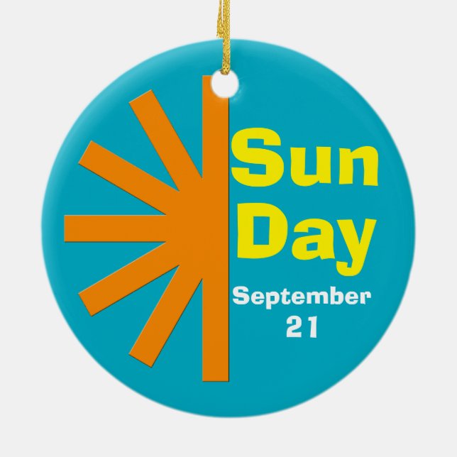 Sun Day For Solar Energy Ceramic Ornament (Back)
