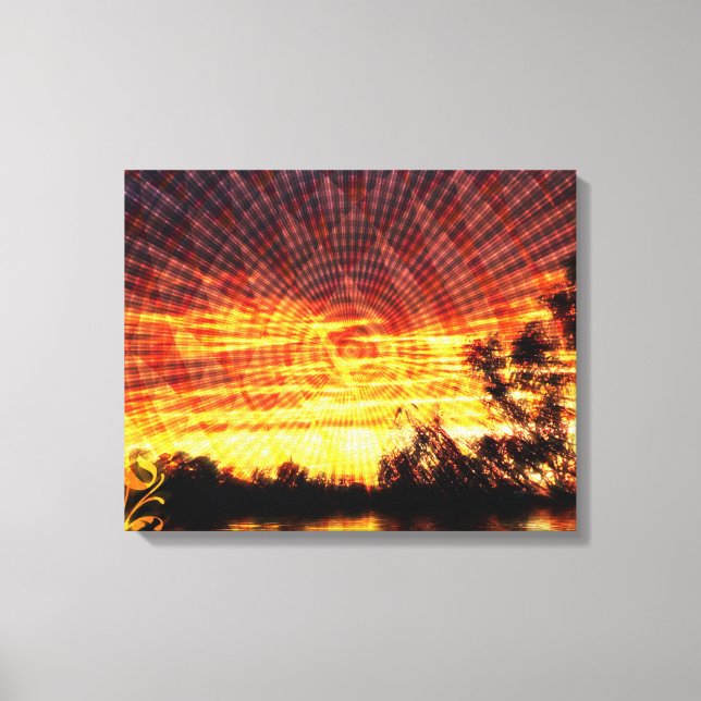 Sun Decor Sunset Fantasy Art  Wrapped Canvas (Front)