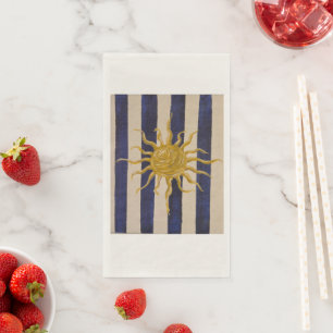 Sun Design Blue and White Striped Guest Towel Napkin