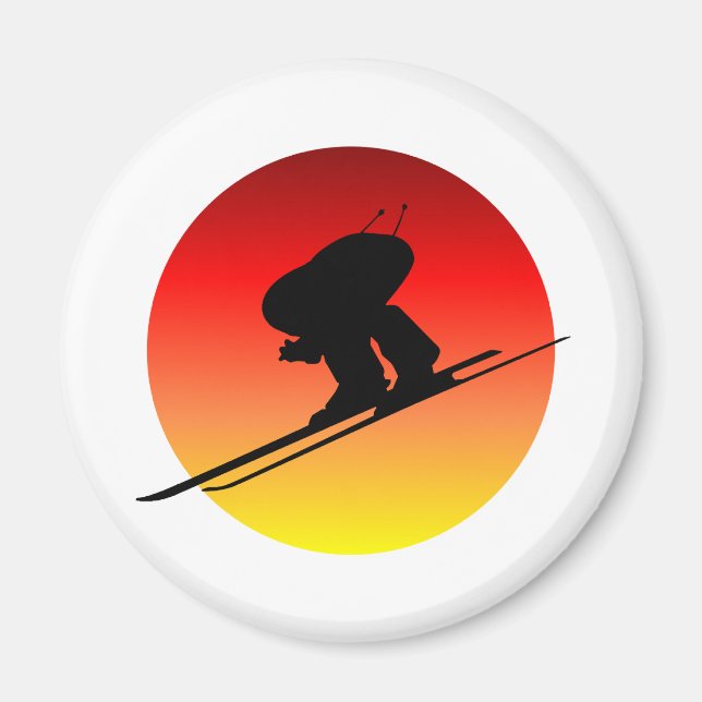 Sun downhill skiing magnet (Front)