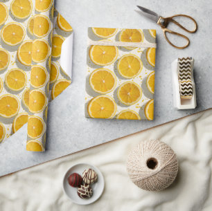 Sun-Drenched Orange Slice Pattern Wrapping Paper