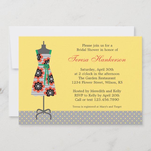 Sun Dress Bridal Shower Invitation (Front)