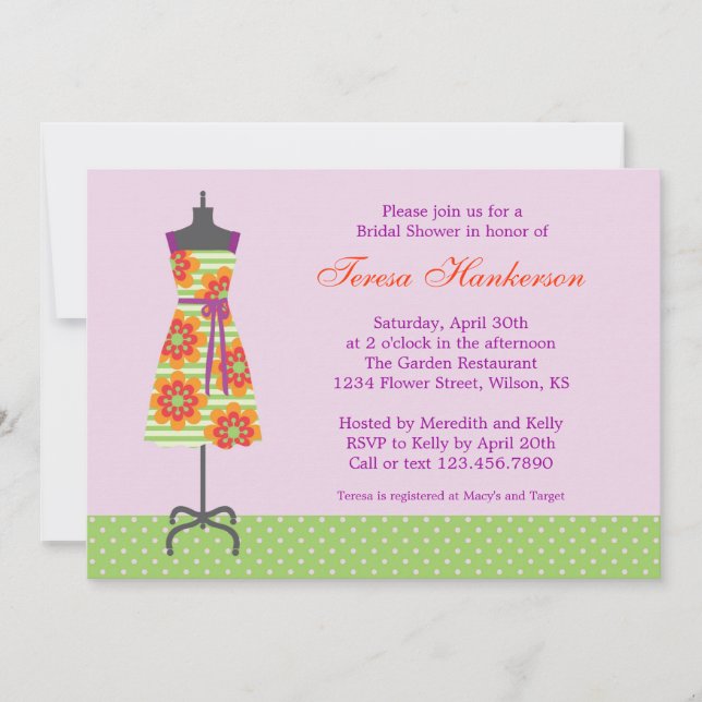Sun Dress Bridal Shower Invitation (Front)