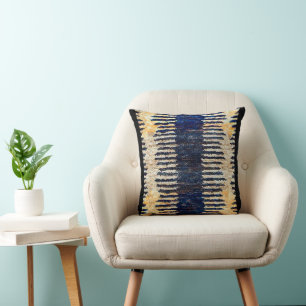 Sun‑Dried Black & Tan Afrocentric Mud Cloth Throw Pillow