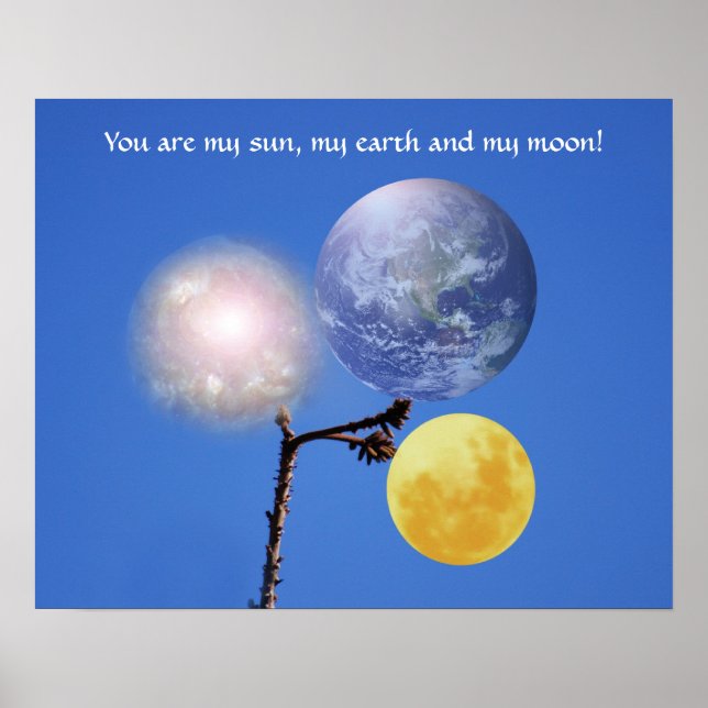 Sun earth and moon poster (Front)