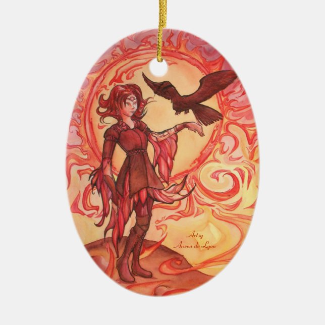 Sun Elf Ceramic Ornament (Front)