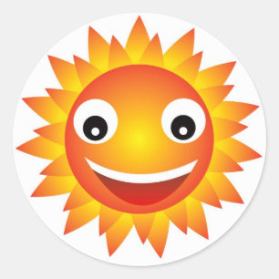 sun  emotion classic round sticker