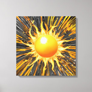 Sun Explosion - Drawn in anime style Canvas Print