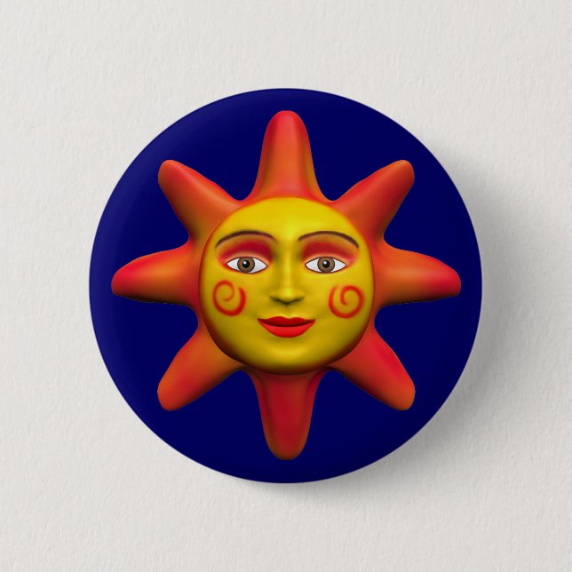 Sun face 2 inch round button (Front)