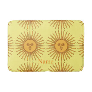 Sun face Art Illustration Thunder_Cove  Bath Mat