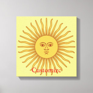 Sun face Art Illustration Thunder_Cove Canvas Print
