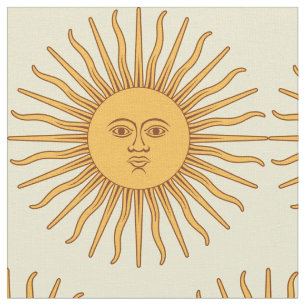 Sun face Art Illustration Thunder_Cove Fabric