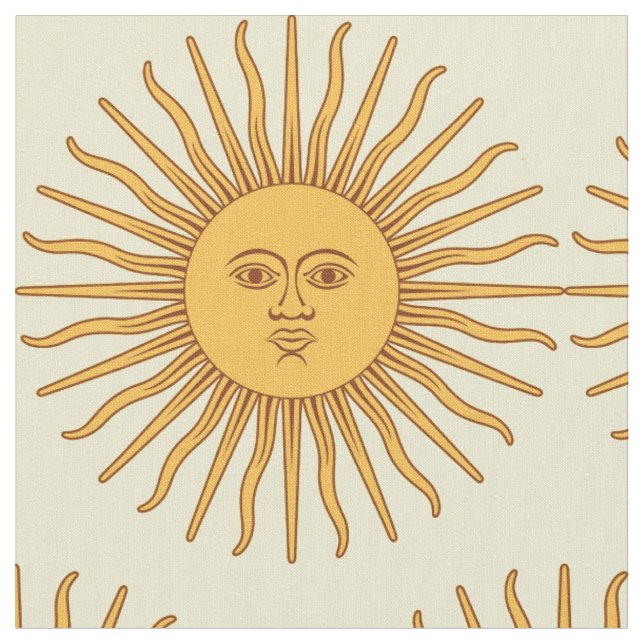 Sun face Art Illustration Thunder_Cove Fabric (Close Up)