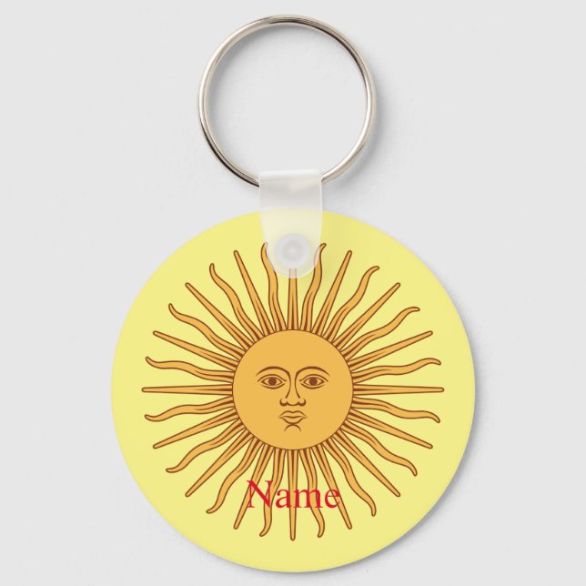 Sun face Art Illustration Thunder_Cove Keychain (Front)