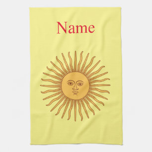 Sun face Art Illustration Thunder_Cove Kitchen Towel