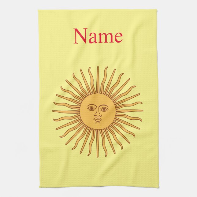 Sun face Art Illustration Thunder_Cove  Kitchen Towel (Vertical)