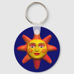 Sun face keychain