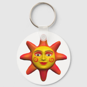 Sun face keychain